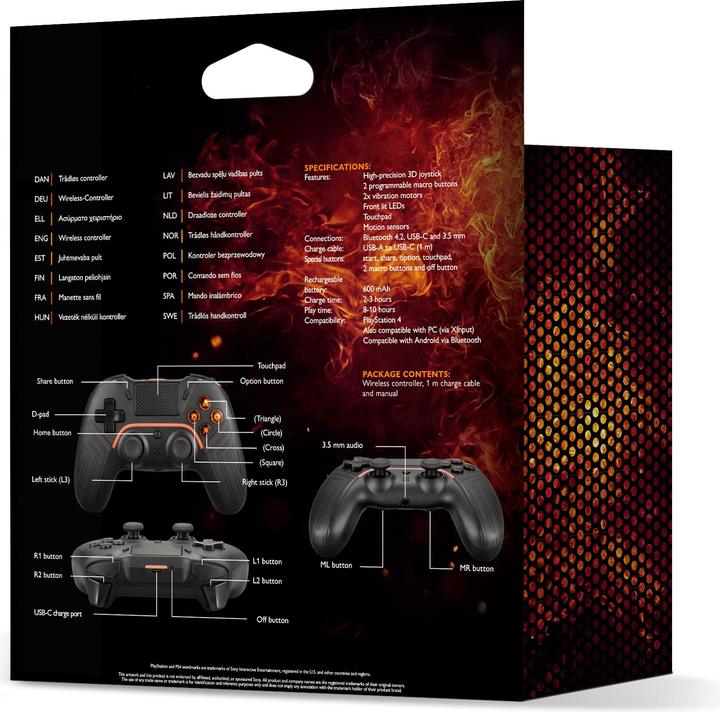 Actual product image Deltaco Gaming Wireless PS4 & PC Controller (PS4, PC, Android)