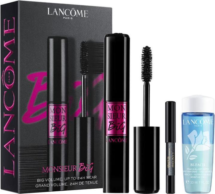 Actual product image Lancôme Monsieur Big Mascara Set Monsieur Big Mascara 10ml + Drama Liquid Pencil Mini + Bi-Facil 30ml (01, Black)