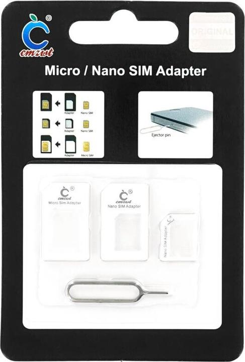 Actual product image Cmzwt Nano SIM & Micro SIM Adapter Set white (SIM holder)