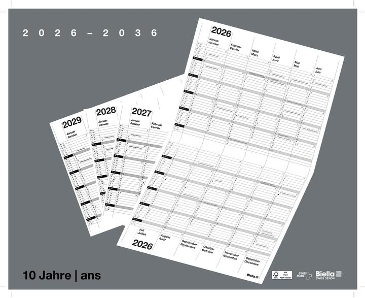 Biella Calendrier décennal (30 x 24 cm, Couverture rigide, Allemand, Français)
