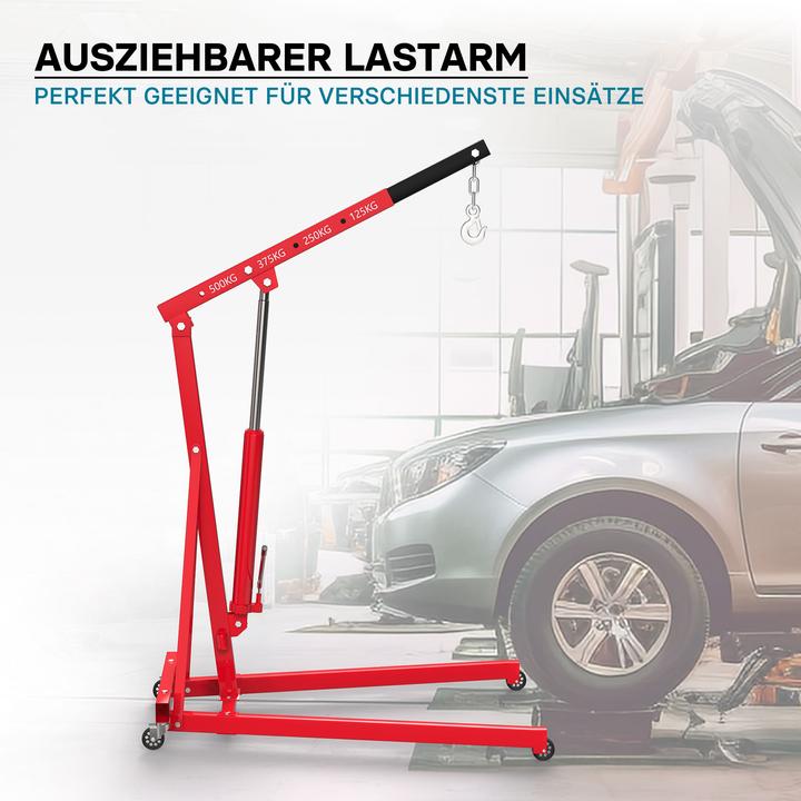 Actual product image Wiltec Workshop crane up to 500kg Motorised crane Gear crane Motorised jack Lifting crane Lazy crane