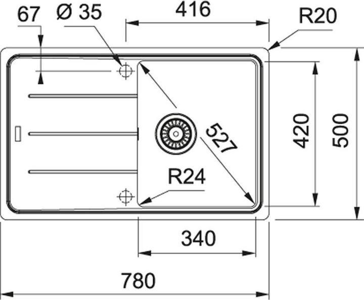 Produktbild Franke Stone mass sink Basis, BFG 611-78, Onyx (Einbauspüle, 78 cm)