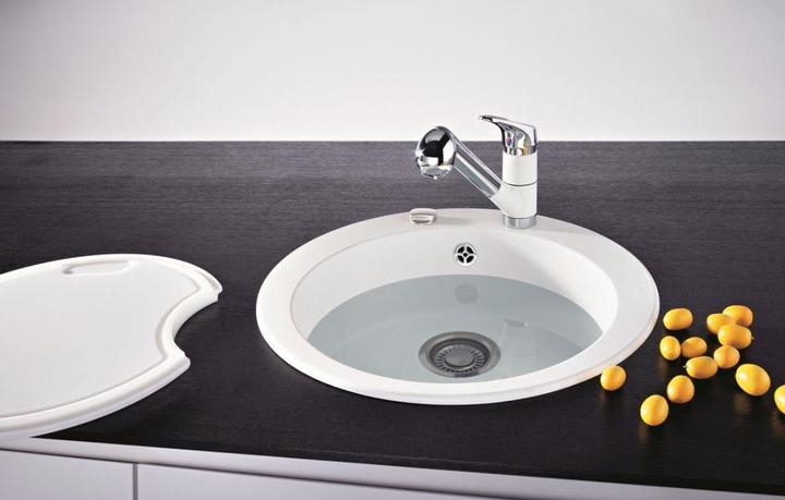 Image du produit Franke Stone lavabo Ronda, ROG 610-41, plug valve, Onyx (Evier encastré, 51 cm, 51 cm)