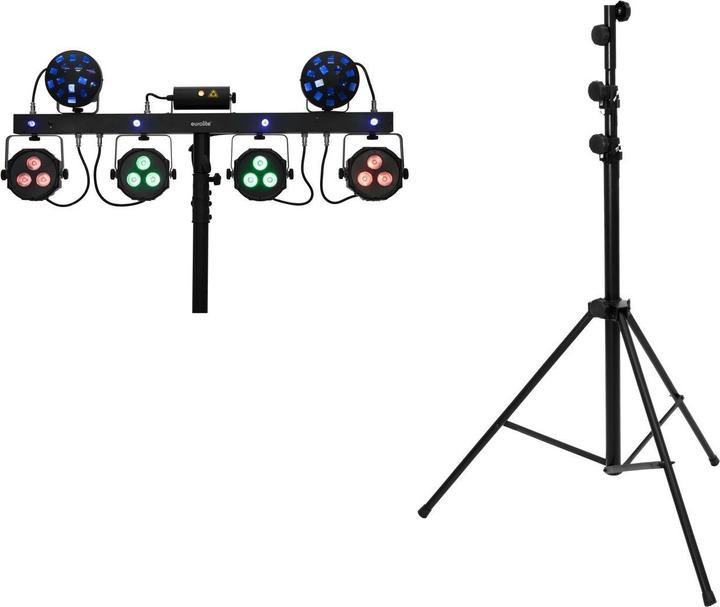 Eurolite Set di luci LED KLS Laser Bar Next FX + treppiede in acciaio UE STV-60-WOT nero