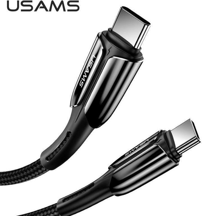 Image du produit Usams U43 Câble de charge rapide USB-C vers USB-C 100W, Noir (1.20 m, USB 3.2, 100 W)
