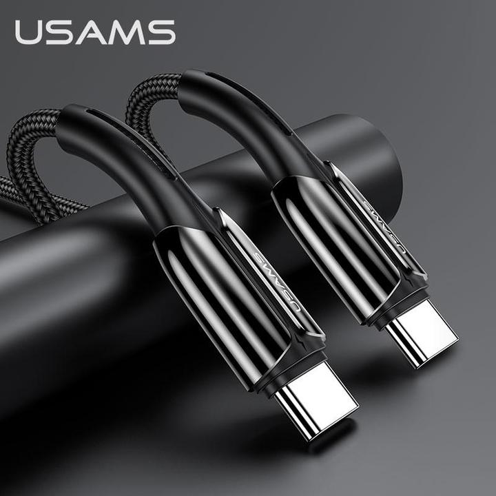 Image du produit Usams U43 Câble de charge rapide USB-C vers USB-C 100W, Noir (1.20 m, USB 3.2, 100 W)
