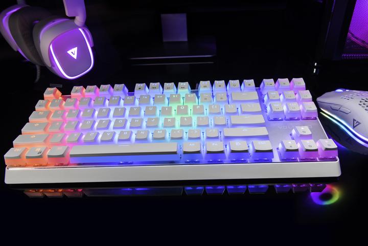 Image du produit Modecom VOLCANO LANPARTY RGB PUDDING EDITION Clavier de jeu blanc Bleu US (US, Filaire)