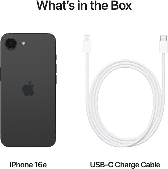 Actual product image Apple iPhone 16e (128 GB, Black, 6.10", SIM + eSIM, 48 Mpx, 5G)