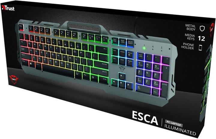 Produktbild Trust USB GXT853 ESCA METAL/RAINBOW GAMING 23796 (Eng. Int., Kabelgebunden)