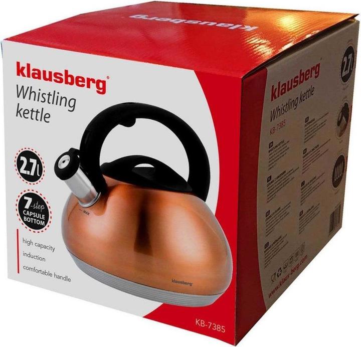 Immagine prodotto Klausberg BOLLITORE CON FISCHIETTO 2,7L KB-7385 RAME (2.70 l)