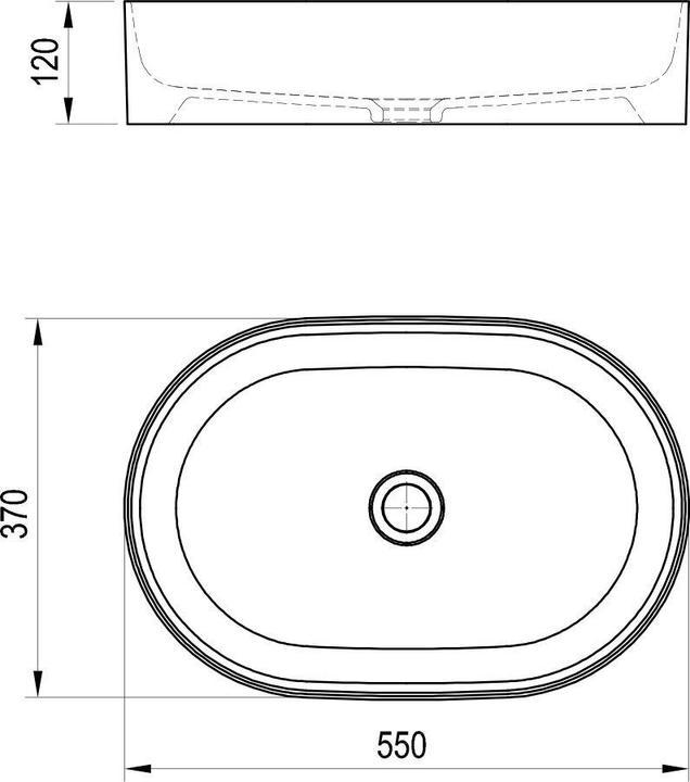 Productafbeelding Ravak Keramische inbouwwastafel Keramiek, Slim O 55 cm (370 mm, 550 mm)