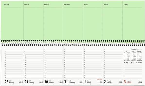 Image du produit Calendrier de bureau 2025 Perfo XL bleu, 36,2x10,6cm, calendrier de bureau avec 112 pages, jour et (Couverture rigide, Allemand)