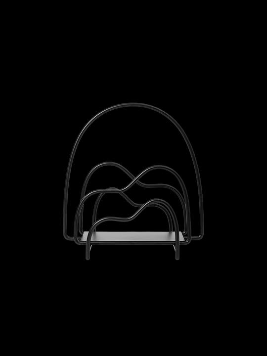 Ferm Living Lithos Magazine Houder - Zwart (30,5 x 24 x 32 cm)