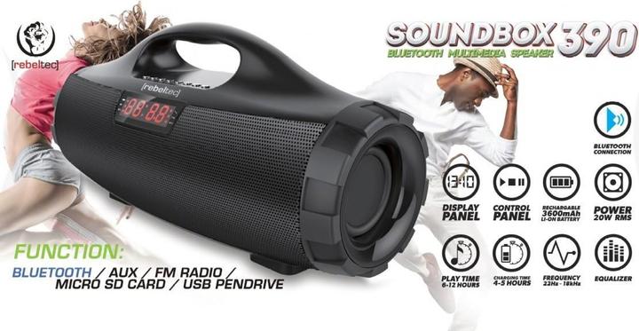 Actual product image Rebeltec SoundBox 390 Bluetooth garsiakalbis (12 h, Battery operated)