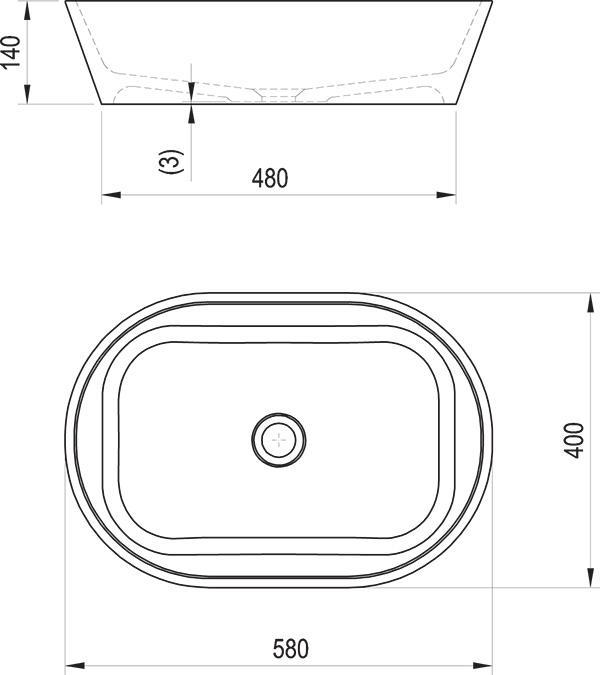 Immagine prodotto Ravak Lavabo a pioggia Solo, 580x400 bianco (400 mm, 580 mm)