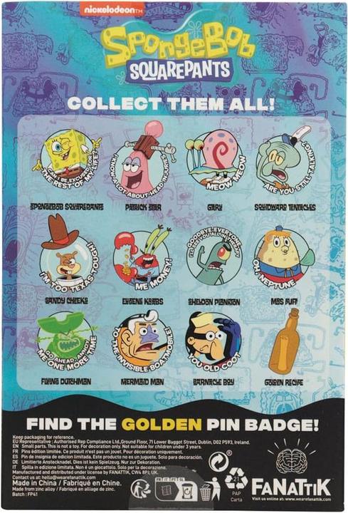 Produktbild Fanattik SpongeBob Schwammkopf Ansteck-Pins Display Mystery Pin Badge (12)