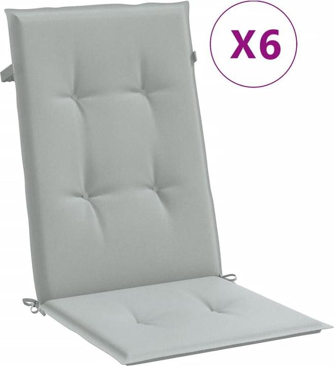 Image du produit VidaXL Coussins de sièges à haut dossier 6 pcs. tissu (120 x 50 x 4 cm)