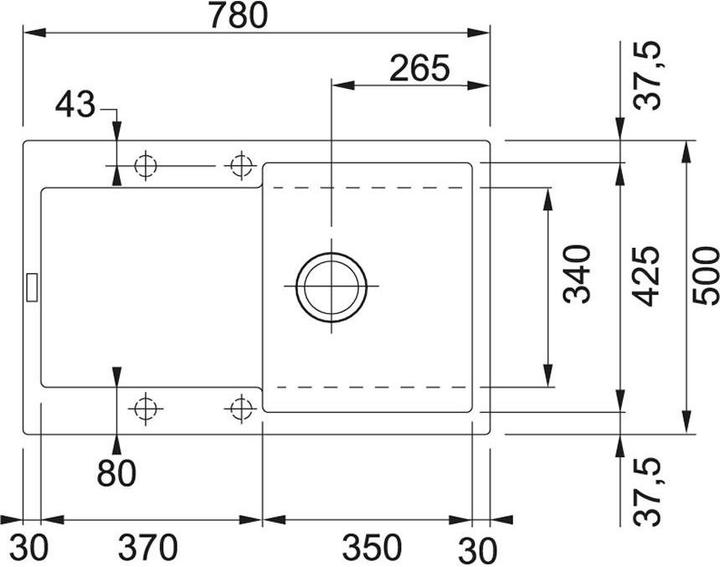 Actual product image Franke Stone mass sink Maris, MRG 611-78, Onyx (78 cm)