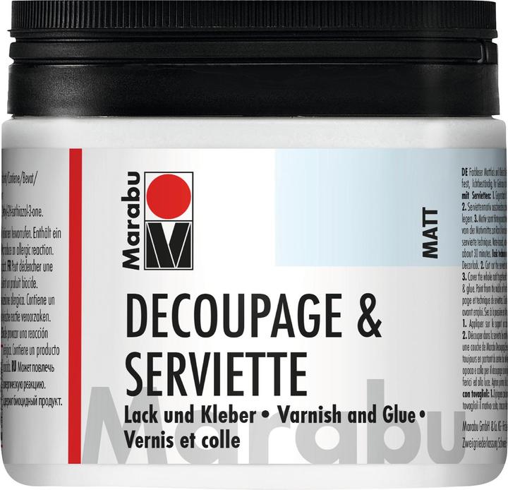 Produktbild Marabu Decoupage Lack und Kleber matt 500ml (Durchsichtig, 500 ml)