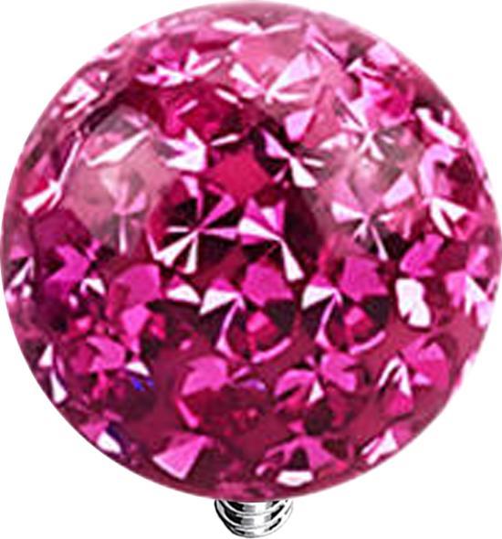 Star Piercing Dermal Anchor Kristall Kugel pink Epoxy Schutzschicht (Titan G23, ohne Messing)