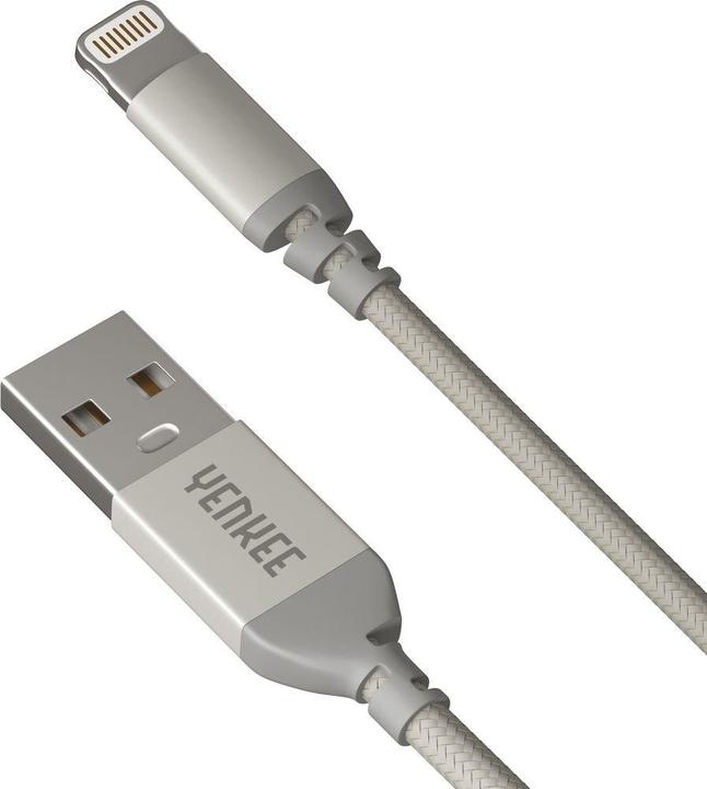 Actual product image Yenkee USB-A USB Cable - Lightning 1m Silver (30015969) (1 m)