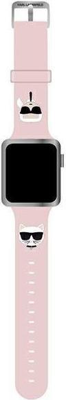 Karl Lagerfeld Pasek KLAWMSLCKP Apple Watch 38/40/41mm ró?owy/pink strap Silicone Karl & Choupette H