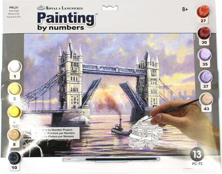 Actual product image Magni Painting by numbers - Professional "Tower Bridge", DIY picture approx. 40 x 32.5 cm, incl. 7