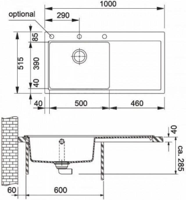 Image du produit Franke Mythe MTG 611-100 (Evier encastré, 51.50 cm, 100 cm)