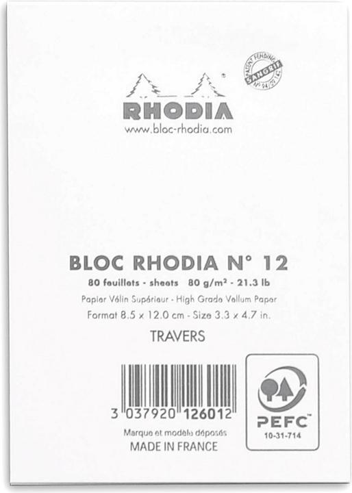 Produktbild Rhodia Blöcke geheftet 80g Basics (A1, Liniert)