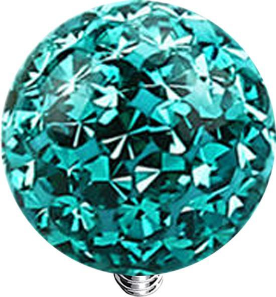 Star Piercing Dermal Anchor Kristall Kugel türkis Epoxy Schutzschicht (Chirurgenstahl 316L, ohne Messing)