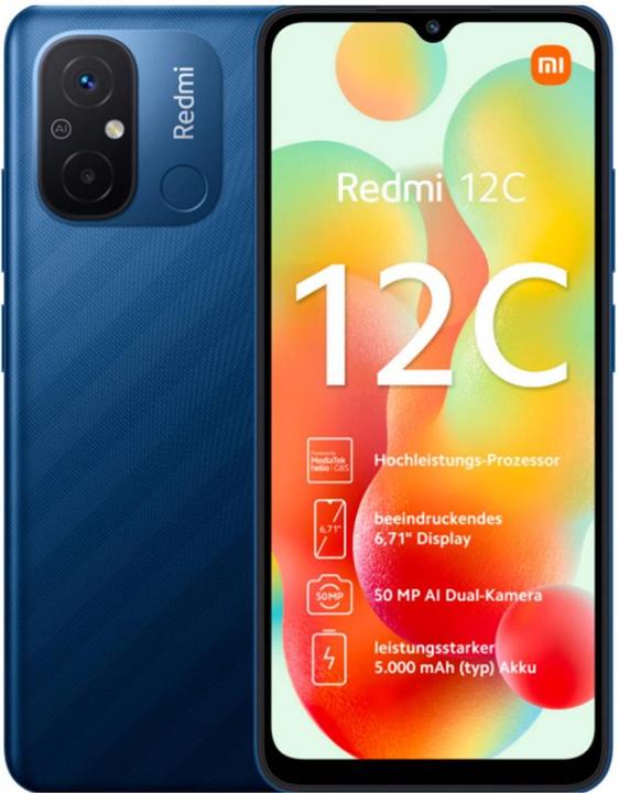 Image du produit Xiaomi Redmi 12C (128 Go, Ocean Blue, 6.71", Double SIM, 50 Mpx, 4G)