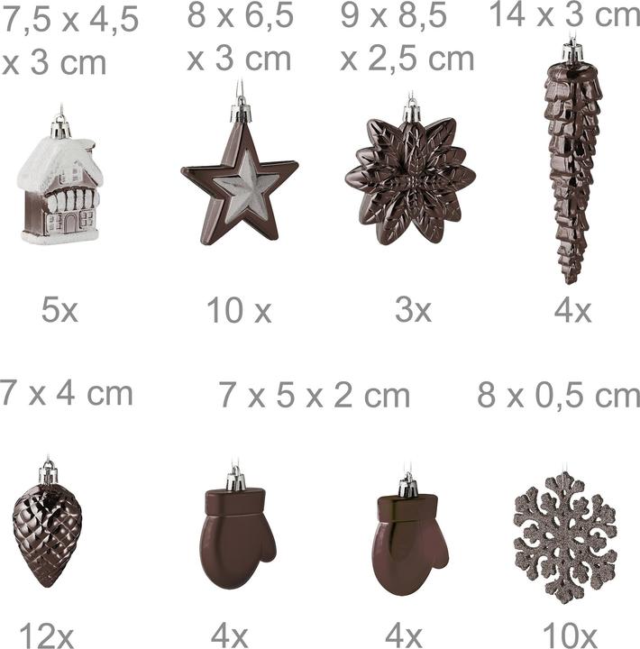 Produktbild Relaxdays 100-tlg. Weihnachtskugeln-Set (100 -teilig)