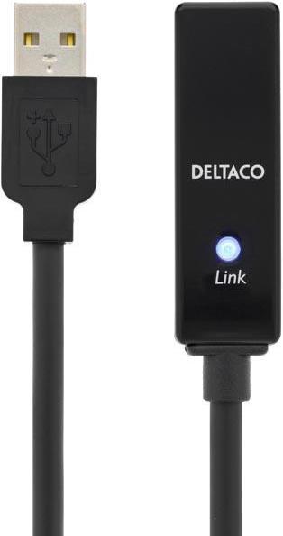 Produktbild Deltaco Cable USB 2.0 extension, 10.0m, active, black (10 m, USB 2.0)
