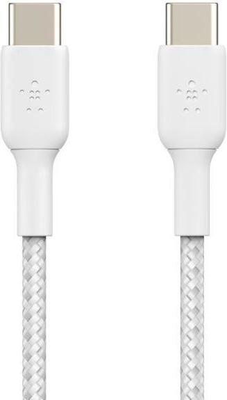 Produktbild Belkin BRAIDED USB-C TO USB-C CABLE,1M, Baltas (1 m, USB 3.0)