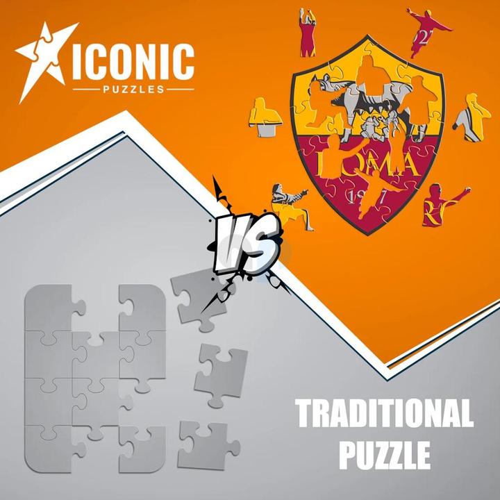 Actual product image Iconic AS Roma - Logo - Wooden Puzzle Size S (150 pieces) (150 pieces)