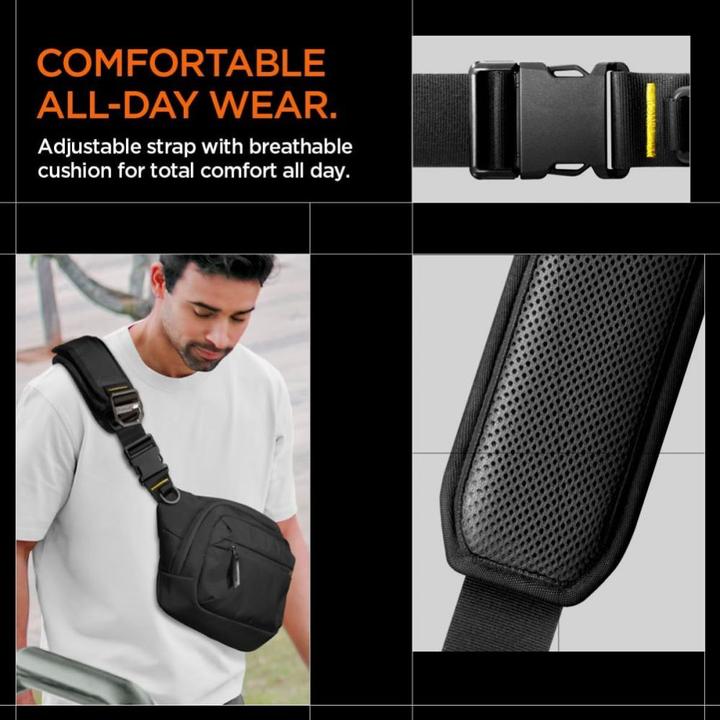 Actual product image Spigen KD410 Sling Bag Klasden - Black
