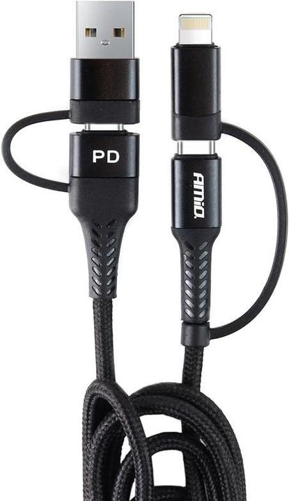 Produktbild Amio Multikabel do telefonu usb c-usb c ios usb a fulllink 100cm uc-15 (1 m, USB 1.0)