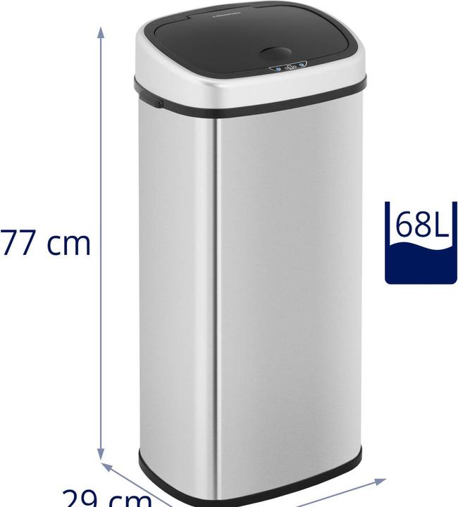 Produktbild Fromm & Starck Mülleimer mit Sensor automatischer Abfalleimer Edelstahl Müllbeutel eckig 68 L (68 l)