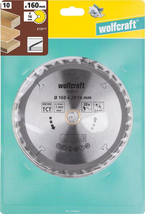 Produktbild wolfcraft wolfcraft 1 Kreissägeblatt HM, 30 Zähne ø190mm