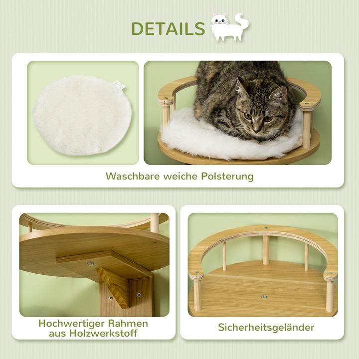 Image du produit PawHut Étagère murale (10.50 cm, Chêne+Blanc crème)