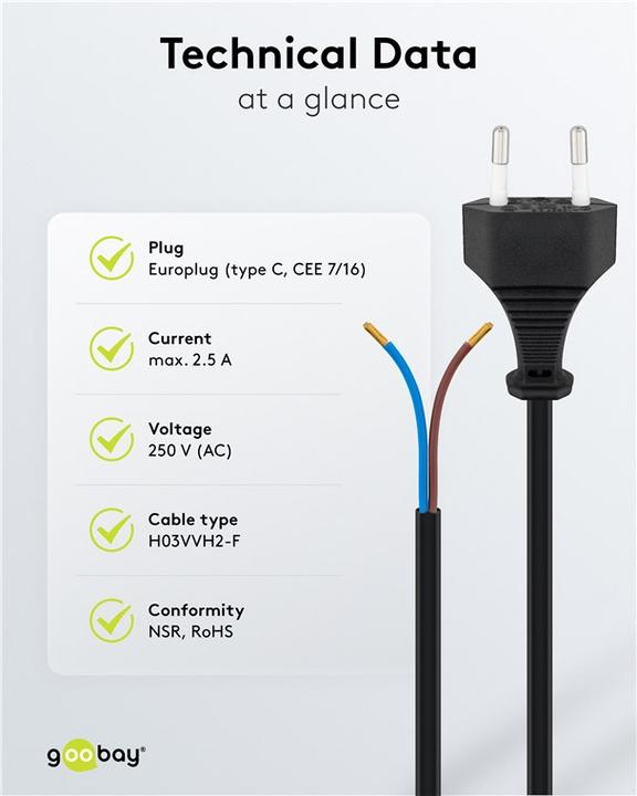 Actual product image Goobay Euro Kabel zum Konfektionieren (1.50 m)