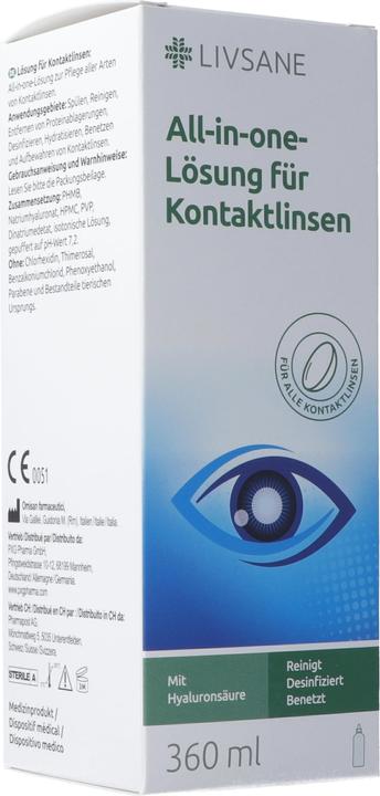 Actual product image Livsane All-in-one-Lösung für Kontaktlinsen (All in One solution, 360 ml)