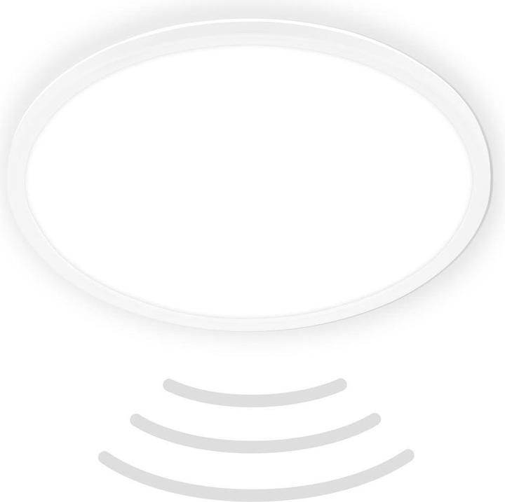 Produktbild Briloner Ultra flat LED Panel with backlight effect + Microwave, IP44, white (3000 lm)