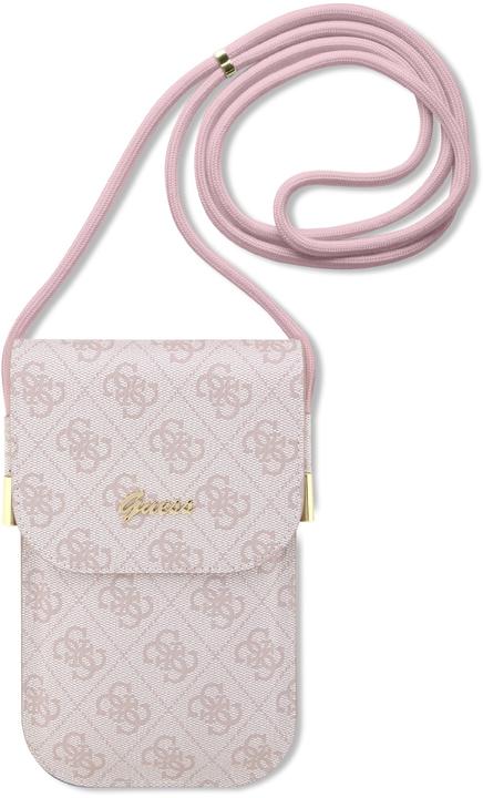 Guess PU 4G-Handytasche aus Metall mit Logo-Schriftzug, Rosa