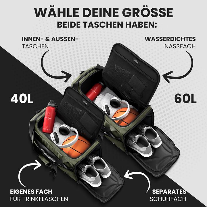 Produktbild BeMaxx Sport-Trainingstasche, 60L, Grun (60 l)