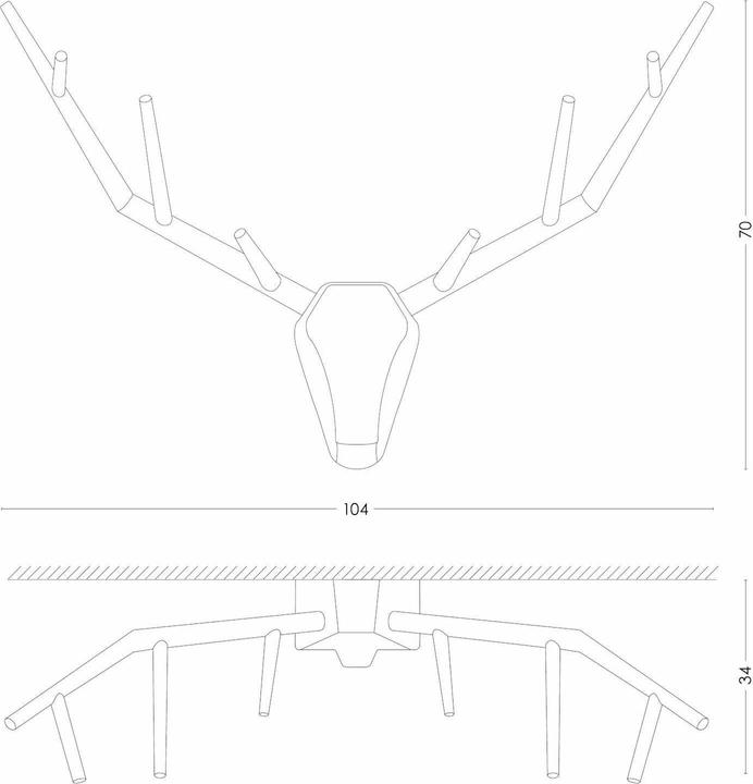 Actual product image Klybeck Yy hunting trophy wall coat rack
