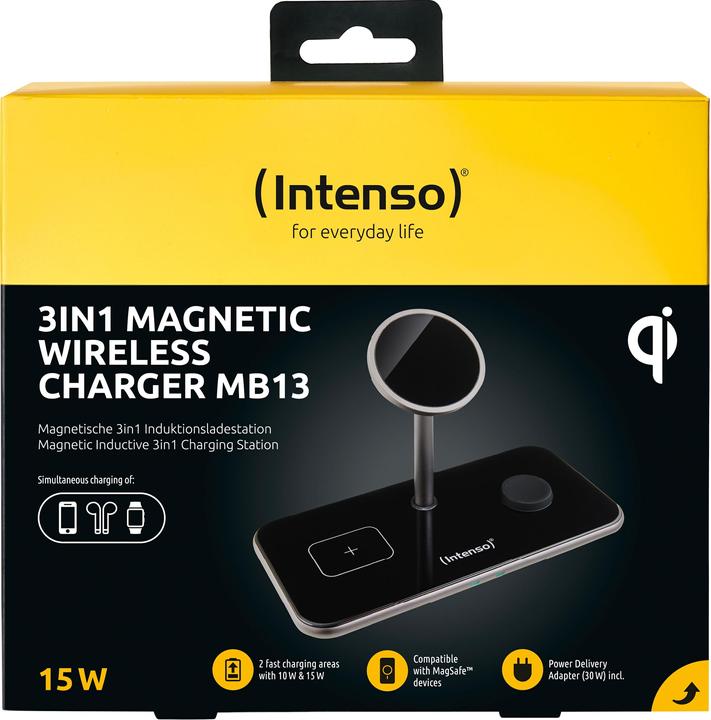 Image du produit Intenso Chargeur magnétique sans fil 3en1 MB13 noir (15 W)