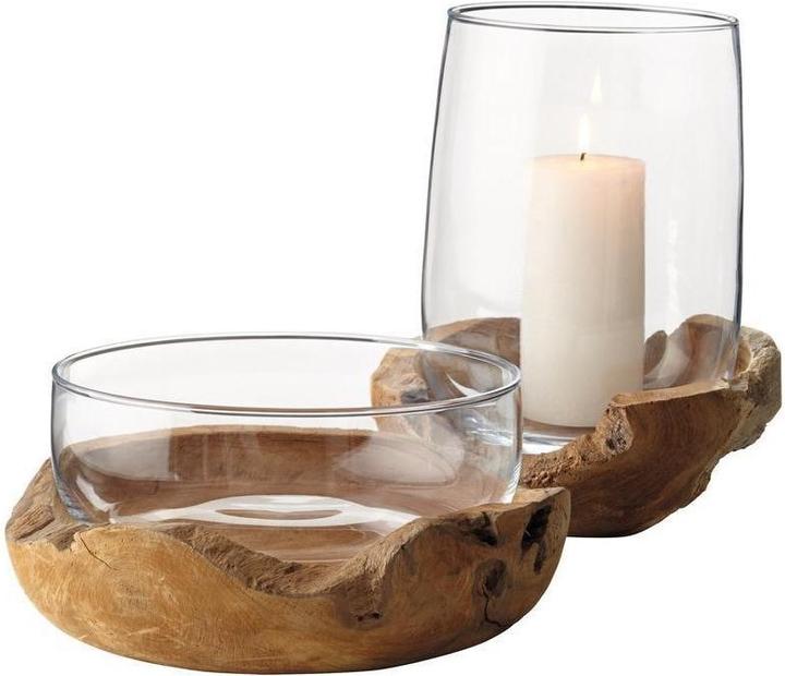 Image du produit Leonardo Photophore Terra avec socle en teck (2 x, 23 x 23 x 23 cm)