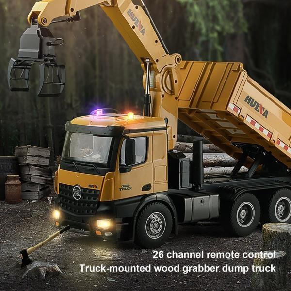 Produktbild Huina Kipplader mit Kran, Holz und Schrottgreifer (RTR Ready-to-Run)