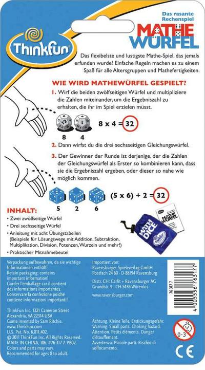 Image du produit Thinkfun Cubes de mathématiques